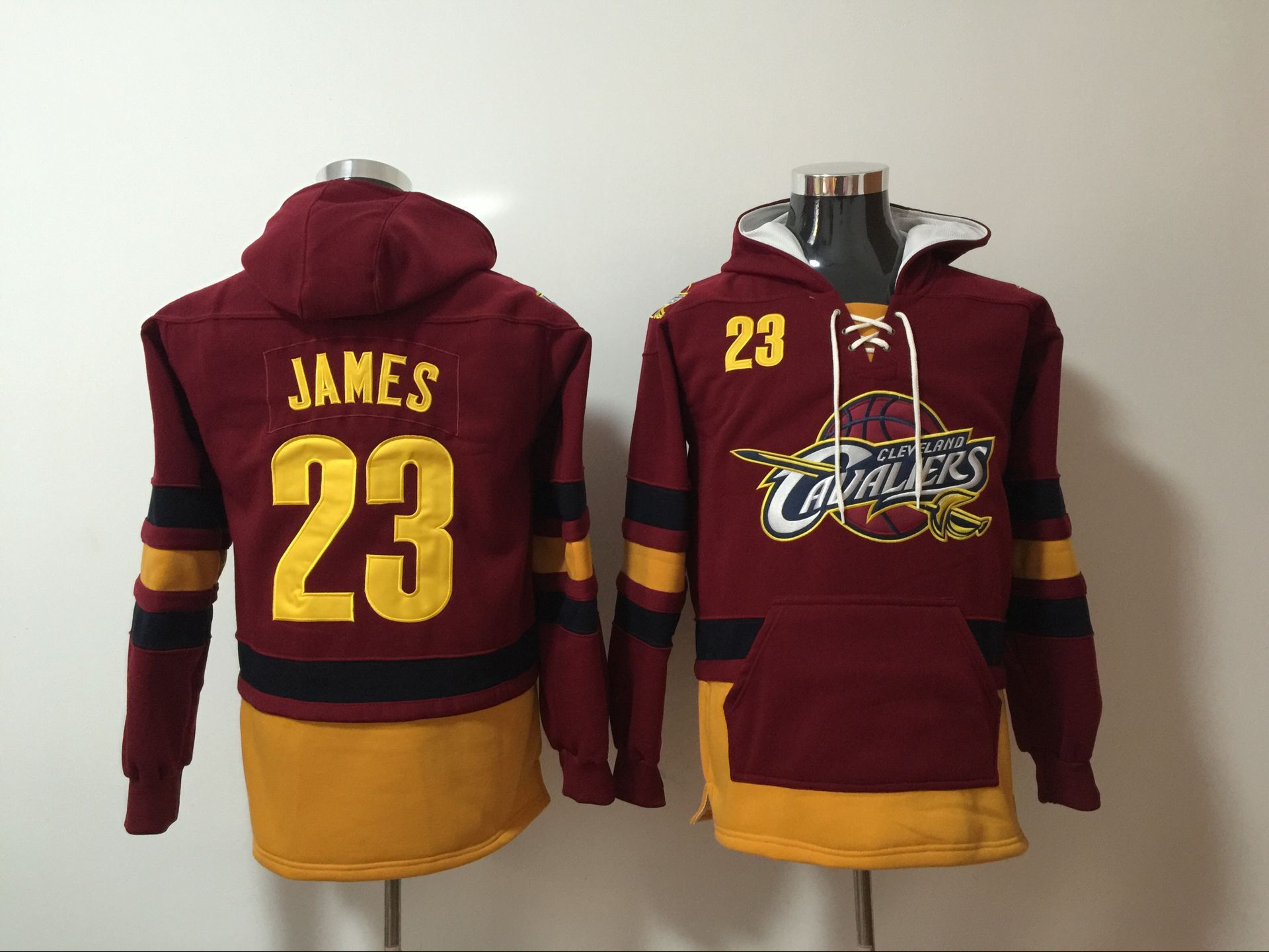 Men 2017 NBA Cleveland Cavaliers #23 James red Hoodie->youth nba jersey->Youth Jersey